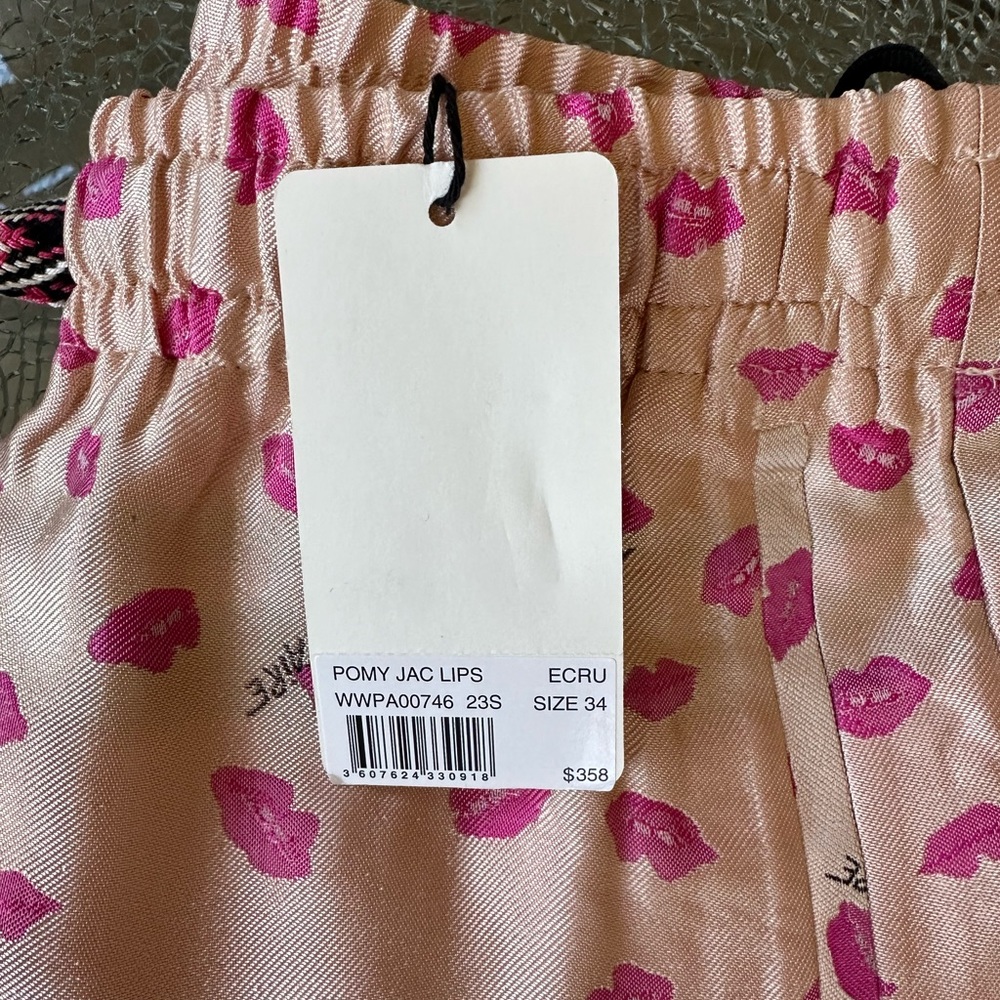 ZADIG & VOLTAIRE PMY JAC LIPS SIZE 34 (2) LIGHT PINK WITH BRIGHT PINK LIPS NWT - Picture 7 of 7